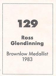 1990 Select AFL Stickers #129 Ross Glendinning Back